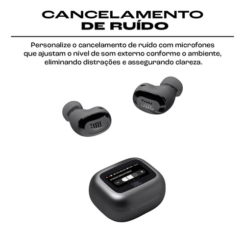 FONE DE OUVIDO JBL LIVE BUDS 3 COM CASE SMART PRETO