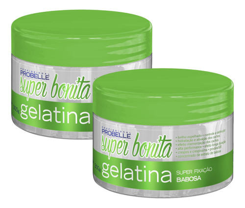 Kit 2x Gelatina Capilar Super Fixação Babosa 300g Probelle