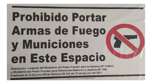 Señal Seg Prohibido El Porte Armas 50x80cm Seven