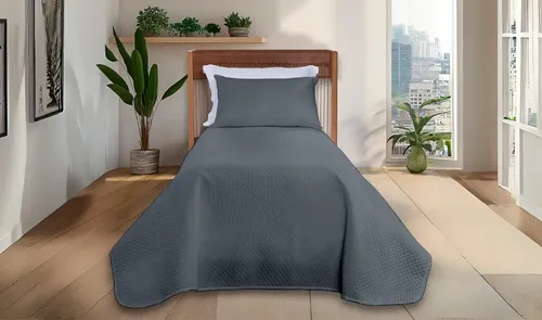 Cobre Leito Colcha Cama Solteiro Matelado Liso 2 Peças Rubi