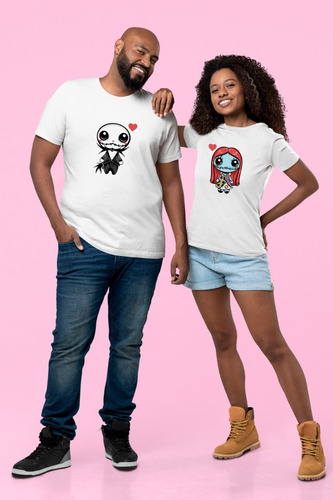 Playeras Para Pareja De Sally Y Jack Chibi San Valentin Day