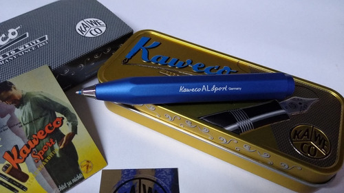 Bolígrafo Kaweco Al Sport Blue Estuche Metálico Color de la tinta Azul