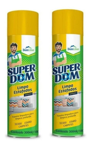 2 Limpa Estofados Banco Carpetes Spray Super Dom 300ml