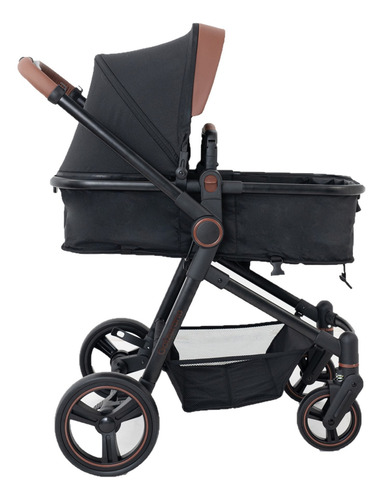 Carrinho Ivy Trio Black Com Bebê Conforto E Base Galzerano
