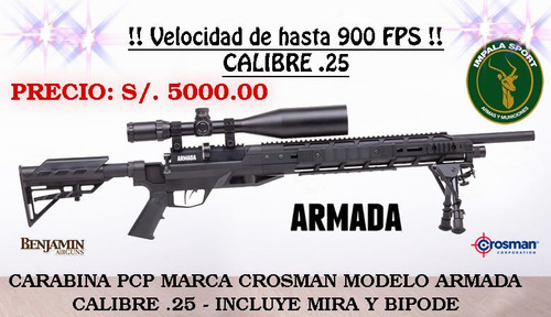 Carabina Pcp, Marca Crosman, Modelo Armada, Calibre .25