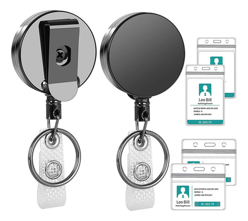 2x Soportes Retráctiles Para Insignias, Clip Para Etiqueta