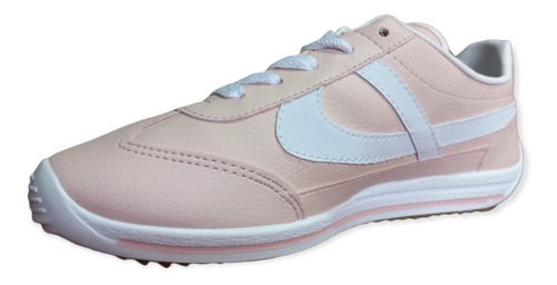 Tenis Panam Tipo Piel Para Mujer  Color Rosa