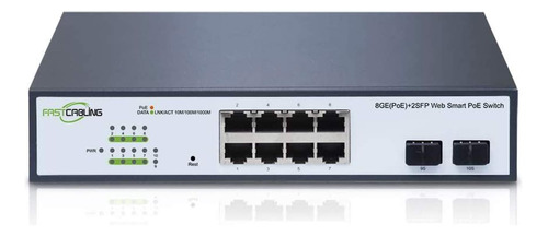 Fastcabling Switch Poe+ Gigabit Inteligente De 8 Puertos, 2 