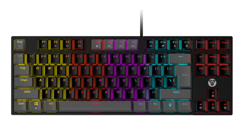 Teclado Gamer Fantech Atom Mk876 Black Grey Sw Blue