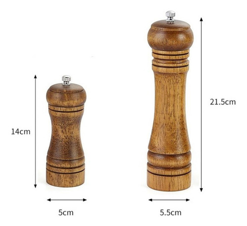 Guanchuan Molinillo Pimienta Y Sal Madera Manual Especias