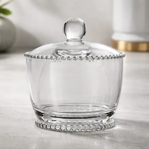 Manteigueira Francesa Com Tampa Pearl Bolinha Vidro Wolff Cor Transparente
