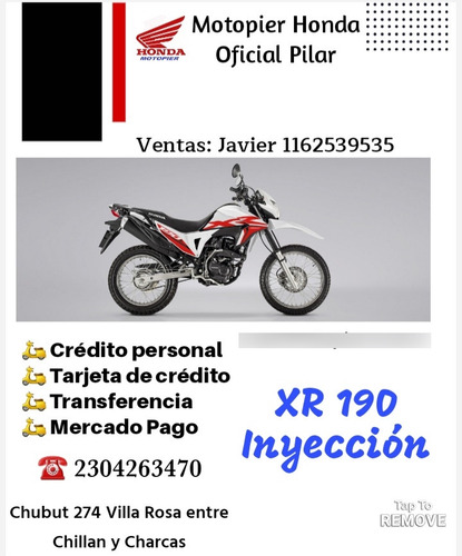 Honda Xr 190 L Motopier Pilar Xrtornado Xr150 Credito C/dni