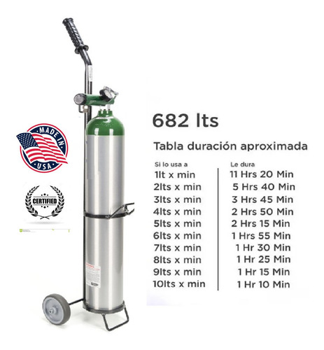 Imagen 2 de 8 de Tanque De Oxigeno De 682lts Vacio Kit Completo
