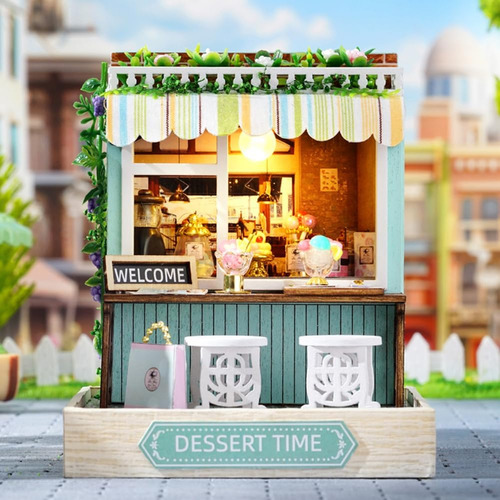 Mini Casa De Muñecas De Madera A Escala 1:24 Para Habitación