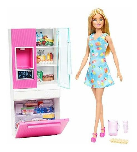 Muñeca Barbie, Rubia De 11.5 Pulgadas Y Juego De Muebles, R