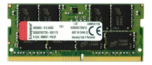 Kingston ValueRAM KVR24S17D8/16 1 16 GB - Verde