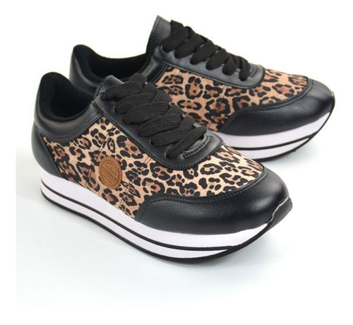 E Tenis Fem 5627.120 Onca Preto Jogging Moleca 20820