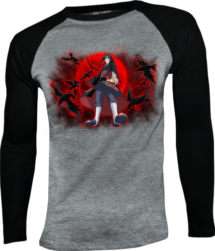 Camiseta Naruto Modelo 11 Manga Larga Camibuso Raglan