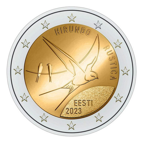 Estonia Moeda De 2 Euros Fc 2023 Andorinha Lançamento