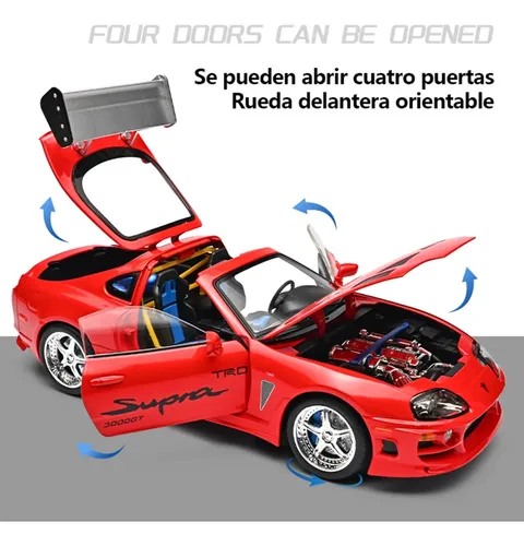 Zplauto Modelo Para Toyota Supra A80 1:24 Aleación Naranjazp