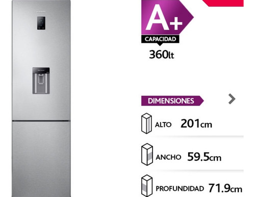 Refrigerador Samsung - Bottom Mount De 360l Con Space Max (Usado)