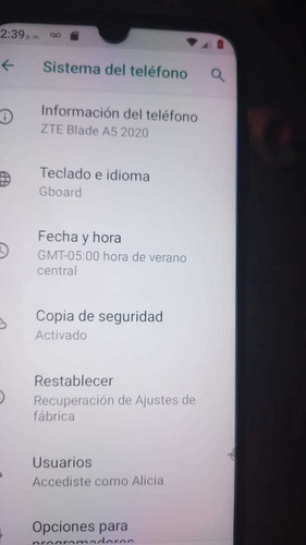 Celular Zte A5 2020 (Usado)