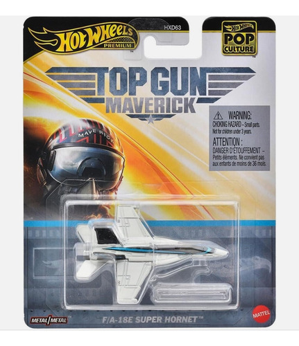 Hot Wheels Premium Top Gun Maverick F18 Avion Gris Oscuro