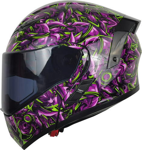 Casco Kov Estelar Titan Abatible Morado Certificado Dot L (59-60cm)