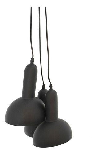 Lumimexico 04820-2 Lámpara Colgante Vintage Dorado Con Negro 60w E27 3 Luces