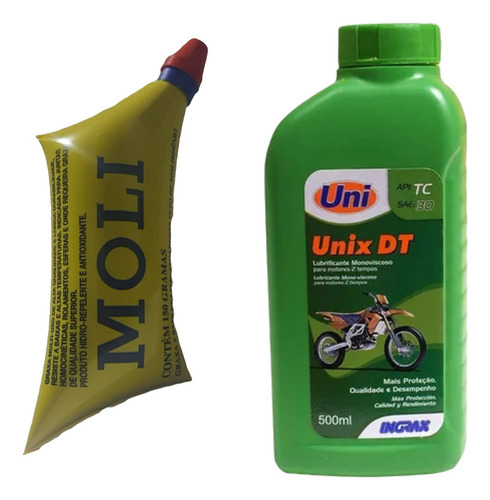 Óleo Para Motor 2 Tempo 500 Ml Unix Dt Ingrax + Graxa