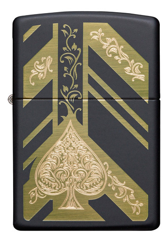 Encendedor Zippo Lighter Ace Of Spades Dourado