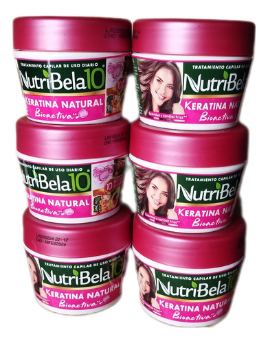 Nutribela 10 Nuevo Keratina Natural, 6 Piezas De 90 G Cu.