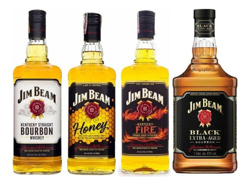 Kit Whisky Jim Beam - Bourbon / Black / Fire / Honey