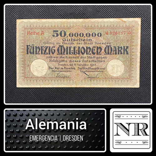 Imagen 1 de 4 de Alemania | Dresden - 50.000.000 Marks - Año 1923 - P #nd 
