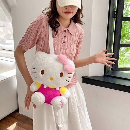 Mochila/bolsa Peluche Kuromi Kawaii De Calidad Lindo Color Hello Kitty Rosa