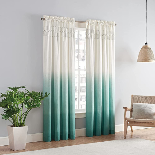 Vue Arashi Modern Boho Decorativo Ombre Rod Pocket Window Cu