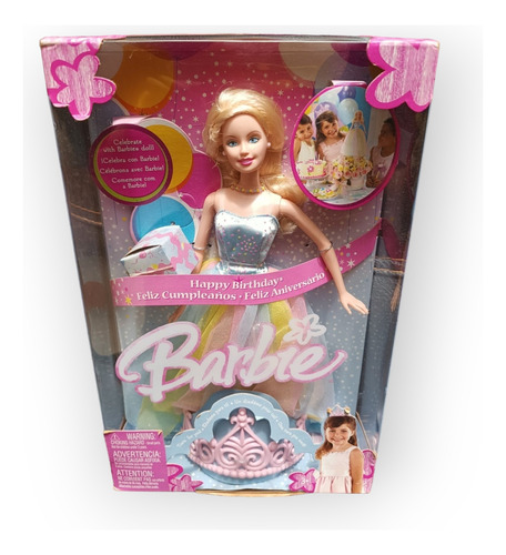 Muñeca Barbie Happy Birthday Mattel 20 Cm Castaña (Usado)