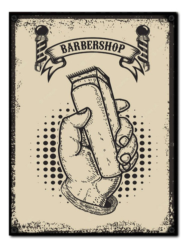 #1425 - Cuadro Decorativo Barbershop Barberia Maquina Poster