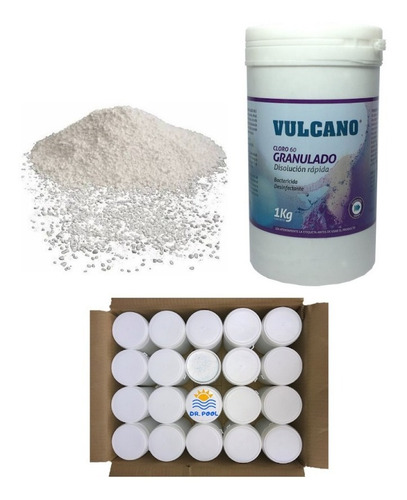 Cloro Granulado Vulcano Pote 1kg X 20und - Doctorpool