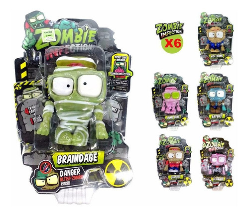 Set 6 Muñecos Zombie Infection Con Movimiento 11cm