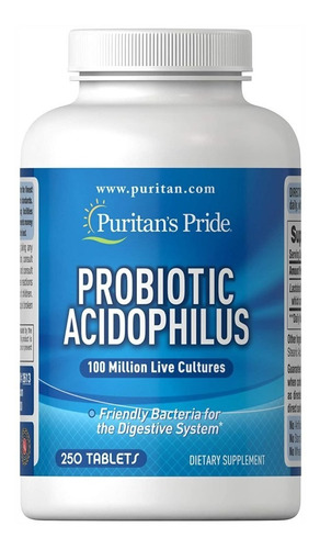 Probiotico Acidophilus 100 Millones 250 Tabs Usa Import