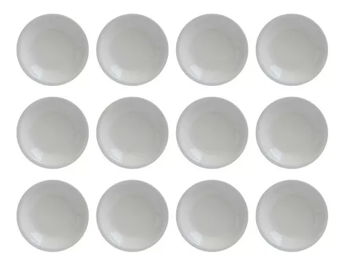 Set X6 Platos Hondos Sopa Ovalado Blanco Vidrio Templado