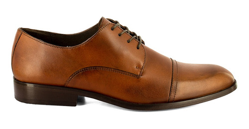 Zapatos Hombre Suela De Cuero Color Brandy 11165 Moderof