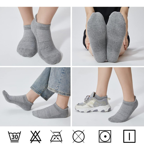 Calcetines Deportivos Tobilleros Algodón Antideslizantes 6 P