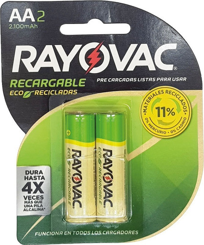 Pilas Aa Eco Recargable 2 Unidades Blister R