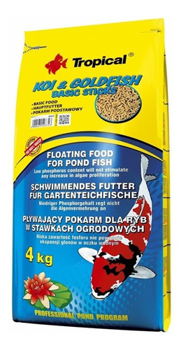 Tropical Alimento Koi & Goldfish Basic Sticks 4kg Carpas