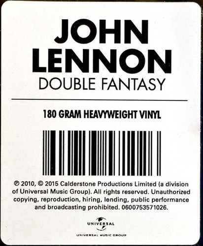 Imagen 2 de 2 de Vinilo John Lennon & Yoko Ono Double Fantasy Nuevo Y Sellado