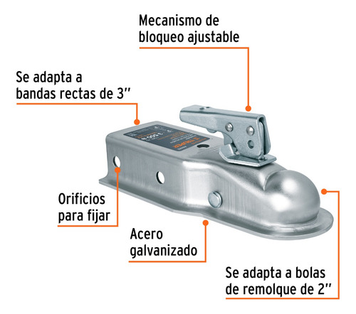 Acoplador Para Remolque Ajustable Capacidad 1500kg