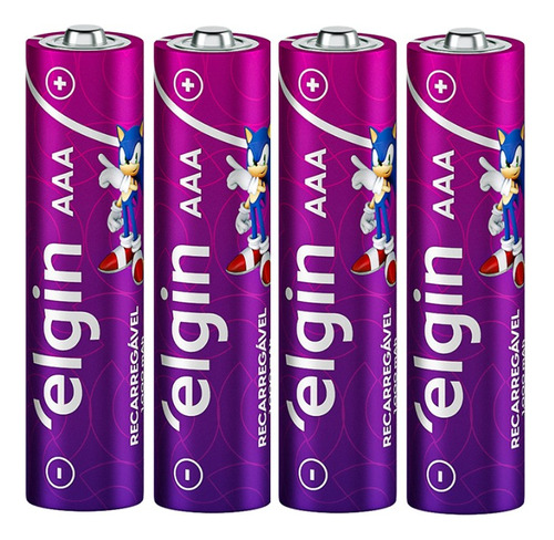 Pilha Aaa Elgin Recarregável Cilíndrica 900 Mah - 4 Peças