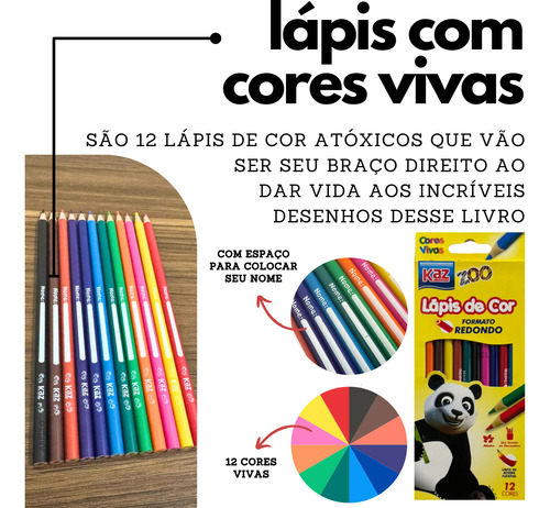 Livro Cozy Animals Para Colorir Bem-estar E Criatividade + 12 Lápis De Cor